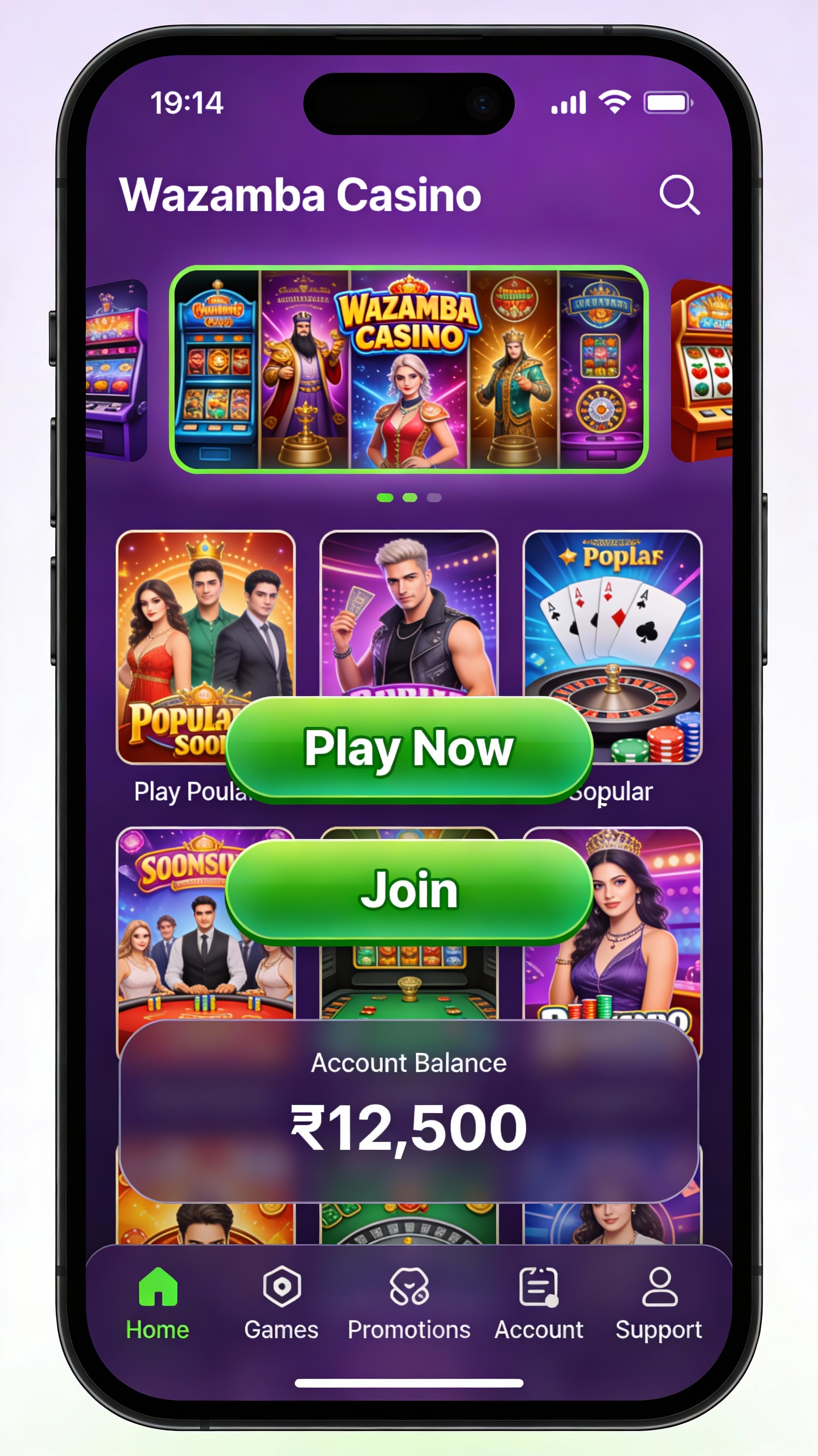 Wazamba Casino Mobile App Screenshot